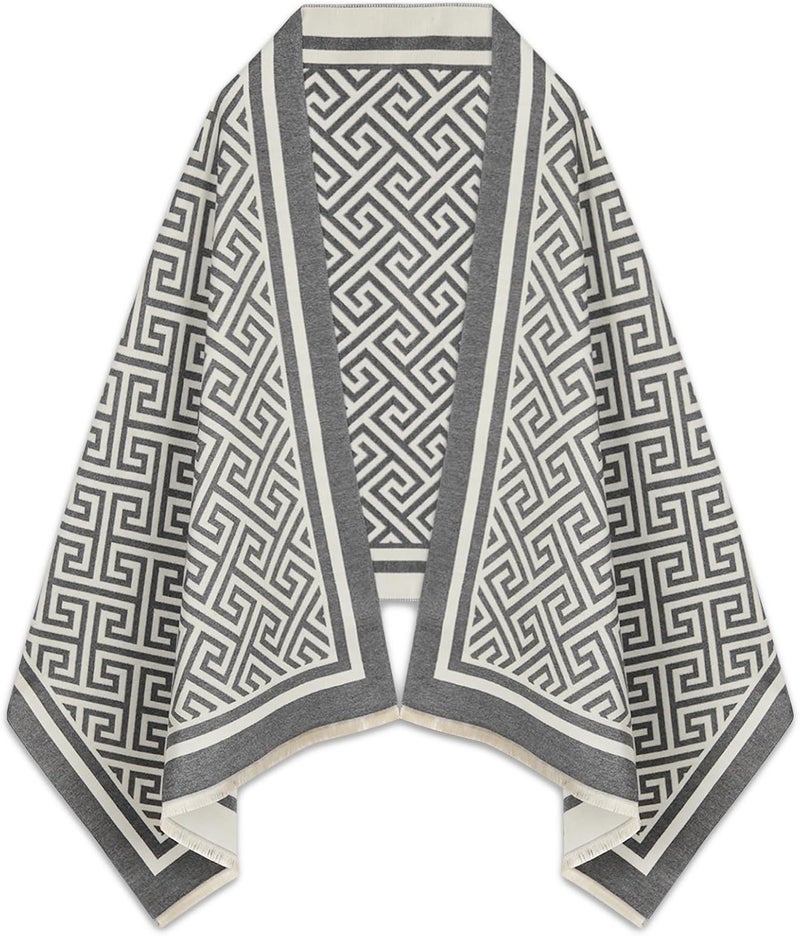 EXTREE Scarfs for Women Pashmina Silky Shawl Wrap for Evening Dressing Blanket Open Front Poncho Cape - Image 1